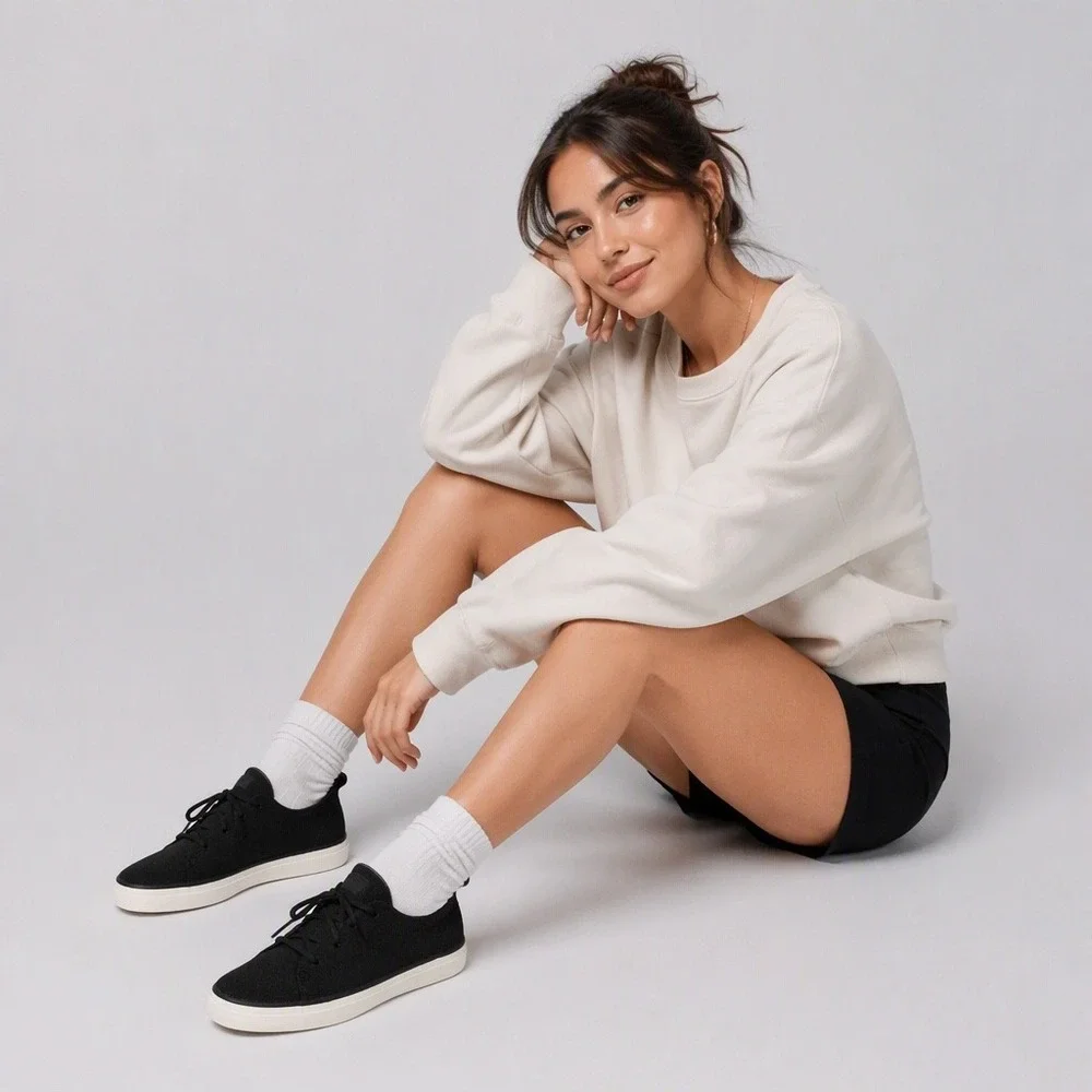 Sperry Crest Vibe Knit Black Sneakers Womens 8.5 Low Top Casual Shoes 109155
